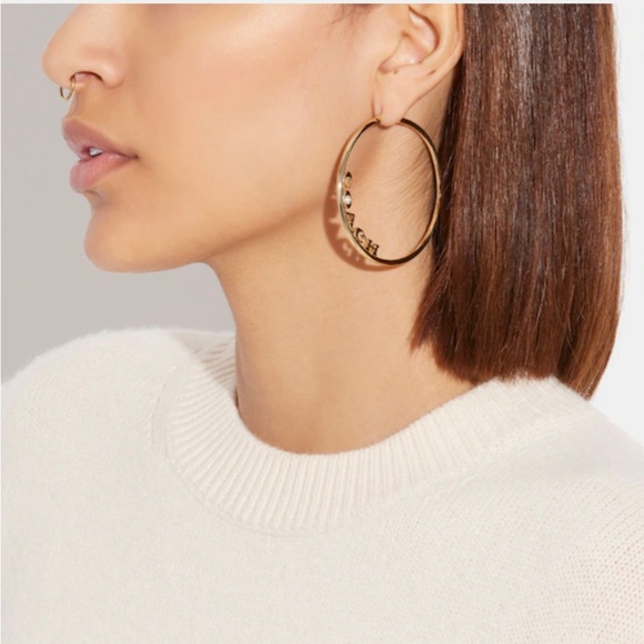 NWT Coach Medium Hoop Earrings - Picture 2 of 2